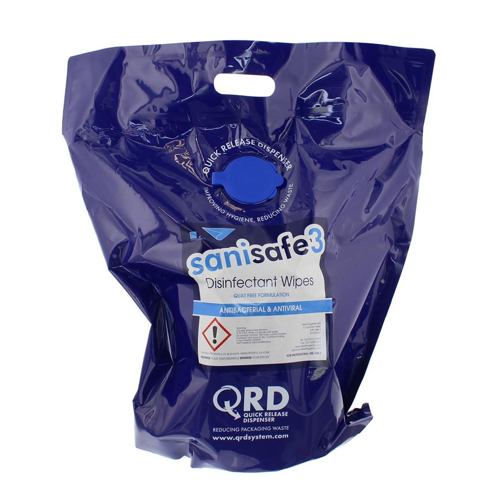 Sanisafe 3 Surface Wipes Qrd Pack