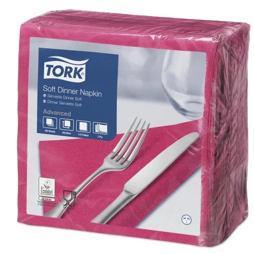 Tork Soft Bright Pink Dinner Napkin